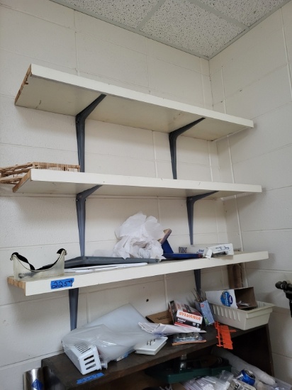 3 wooden wall shelves