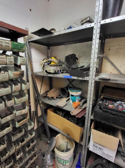 metal shelving w. car parts 3ftLx6ftH