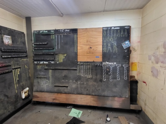 (2) pegboard tool organizer panels each panel