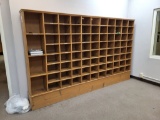 Wooden Cubic Cabinet, 74in H, 10ft L