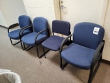 (4) blue office chairs