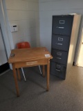 filing cabinet - 4 drawer, wooden childs desk &