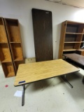 wooden folding table, metal/wood table