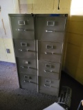 (2) 4-drawer metal filing cabinets