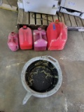(4) Gas Cans, Oil Can