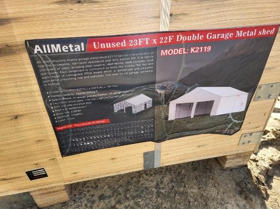 Double Garage Metal Shed, Allmetal, Unused