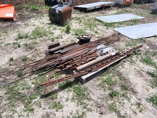 Pallet Of Rebar, Pipe Stock, And Various Metal
