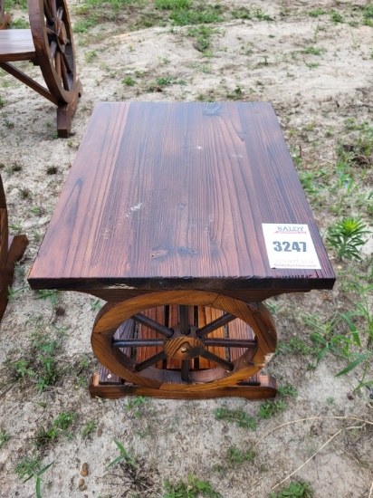 Wagon Wheel Side Table