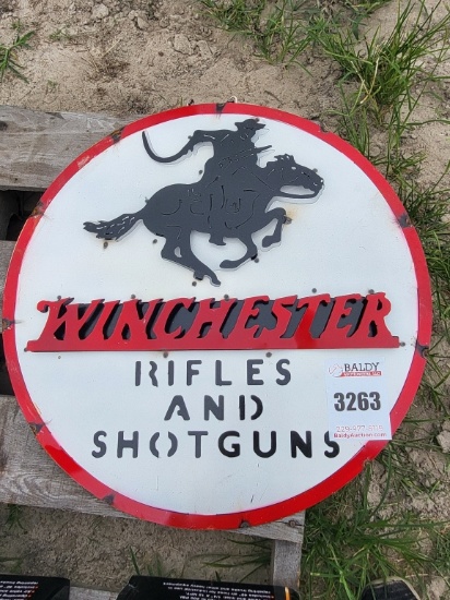 Round Metal Winchester Sign