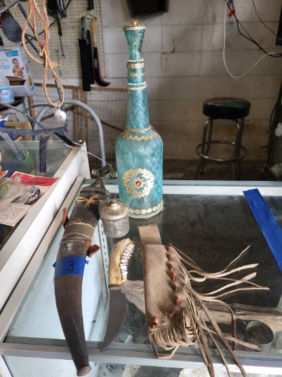 Bone Handle Knife, Vtg Knife W/ Sheath, Vtg