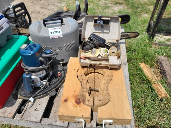 Ryobi Router, Soldering Gun, Wood Clamp