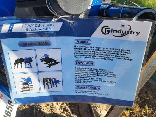 Skid Steer Auger, Mower King, Unused
