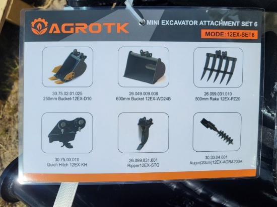 Misc. Excavator Attachment, AGT, Unused Set of 6