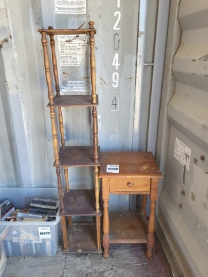 Wooden Side Table, 5 Tier Wooden Stand