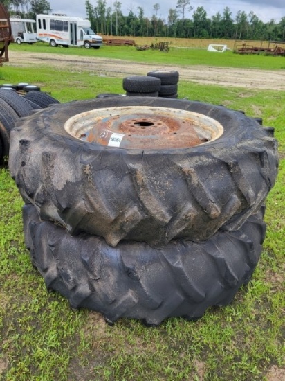 (2) 8 Bolt Tractor Rim W/ 18.4-38 Tires