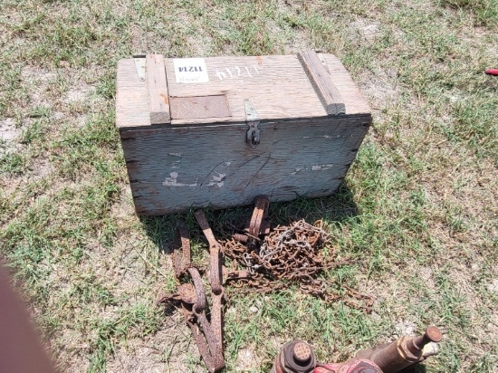 Wooden Crate, (3) Vintage Traps