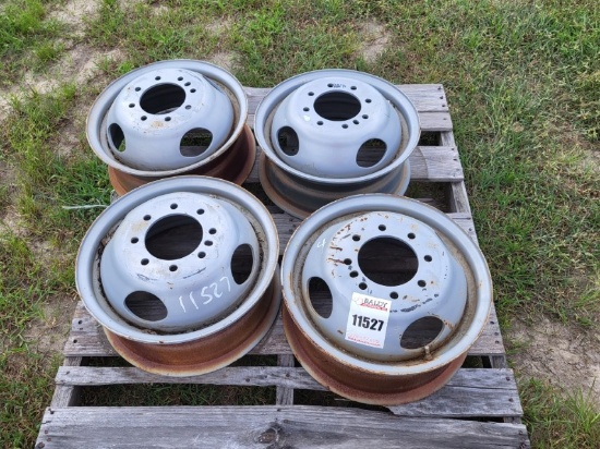 (4) Unused 1 Ton Gooseneck Trailer Rims 8 Lug