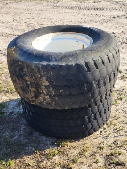 (2) 8 Lug Rim W/ Titan 44x 18.00-20 Tires