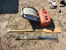 Gas Tank, Paddle, Boat Seat, Rake