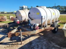 Approx 1000 Gal Poly Tank Water Trailer