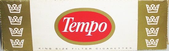 -Rare- Vintage -Tempo- Sealed Cigarette Carton w/10 Packs - NOS