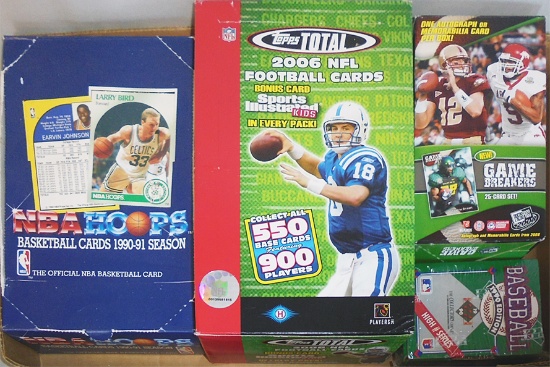 Huge -Football/Racing/Baseball/Basketball Cards- Sports Memorabilia Box Lot