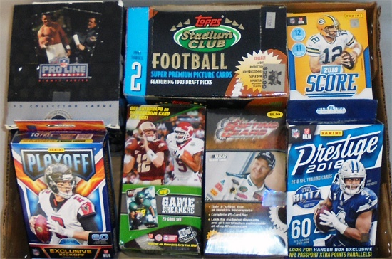 Huge -Football/Racing Cards- Sports Memorabilia Box Lot