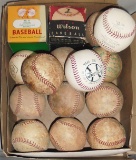 -Huge- Vintage -Baseballs- Group w/Autographs & Boxes