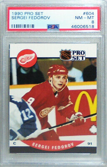 1990 -Sergei Fedorov- PSA Rookie Detroit Red Wings Hockey Card