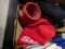BOX OF SNAP-ON HATS AND COOL CAN