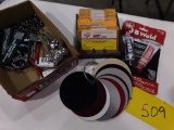 CARD INDEX, JB WELD, MEAS SPOONS, FABWELL PAINT PAINT SAMPLES, MISC