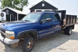 2003 CHEVROLET 3500 10036 2003 CHEVY DUALLY, FLATBED, 4 DOOR, 179,465 MILES, RUNS & DRIVES, 2WD,