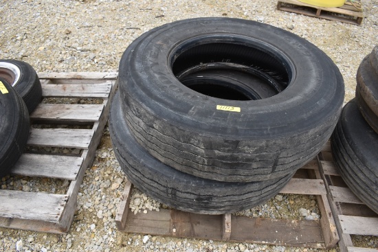 Goodyear radial 12R22.5 tires (2)