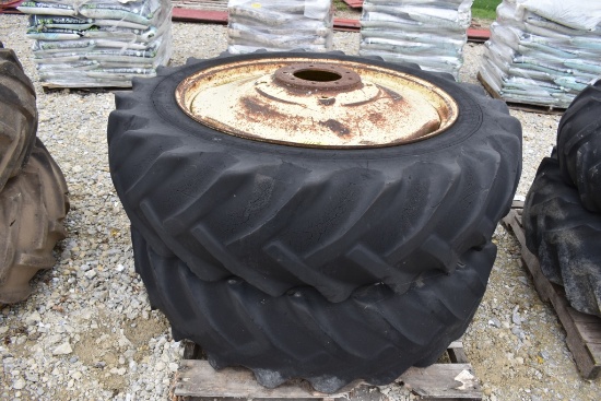 (2) Firestone tractor tires & rims 15.5-38
