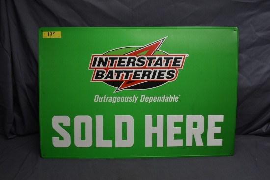 Interstate Batteries metal sign