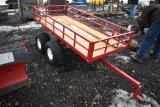 Tandem axle red lawn & garden utility trailer