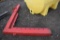 Lifting jib for fork lift, painted red,  L  shaped 6 in. X 6 in. tubing, 6