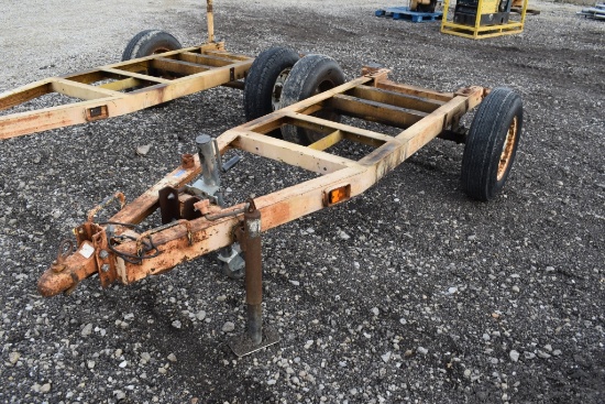 Small trailer with ball hitch, frame , ready  to tow, needs deck
