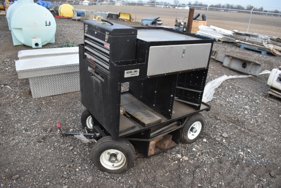 4 wheeled mobile work station toolbox combo
