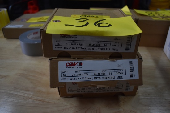 3 Boxes 25 per box  CGW Cutting Disc Metal &  Steel 6x.045x7/8
