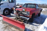 1985 Chevy Custom Deluxe /20 truck w plow &  salt  spreader    VIN# 1GCGK24