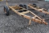 Small trailer with ball hitch, frame , ready  to tow, needs deck