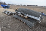 Chainlink fence with gate rollers and post.  4-hole plates on bottom of pos