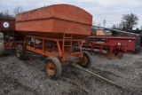 Hopper wagon approx 90 bushel, JD running  gear,