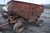 100 Bushel hopper wagon,  JI Case running  gear