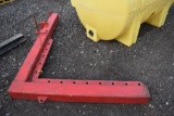 Lifting jib for fork lift, painted red,  L  shaped 6 in. X 6 in. tubing, 6