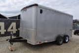 2014 Homesteader Trailer 714HT, 14ft long,  tandem axle, rear door ramp,