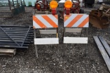 2 Construction Barricades w/ lights