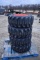 Forerunner 12-16.5 set/4 new 12-16.5 skid  steer tires on NH/JD/CAT wheels