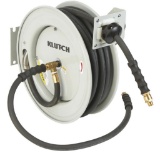 Klutch Auto-Rewind Air Hose Reel — with  3/8in. x50ft. Rubber Hose, 300 PSI